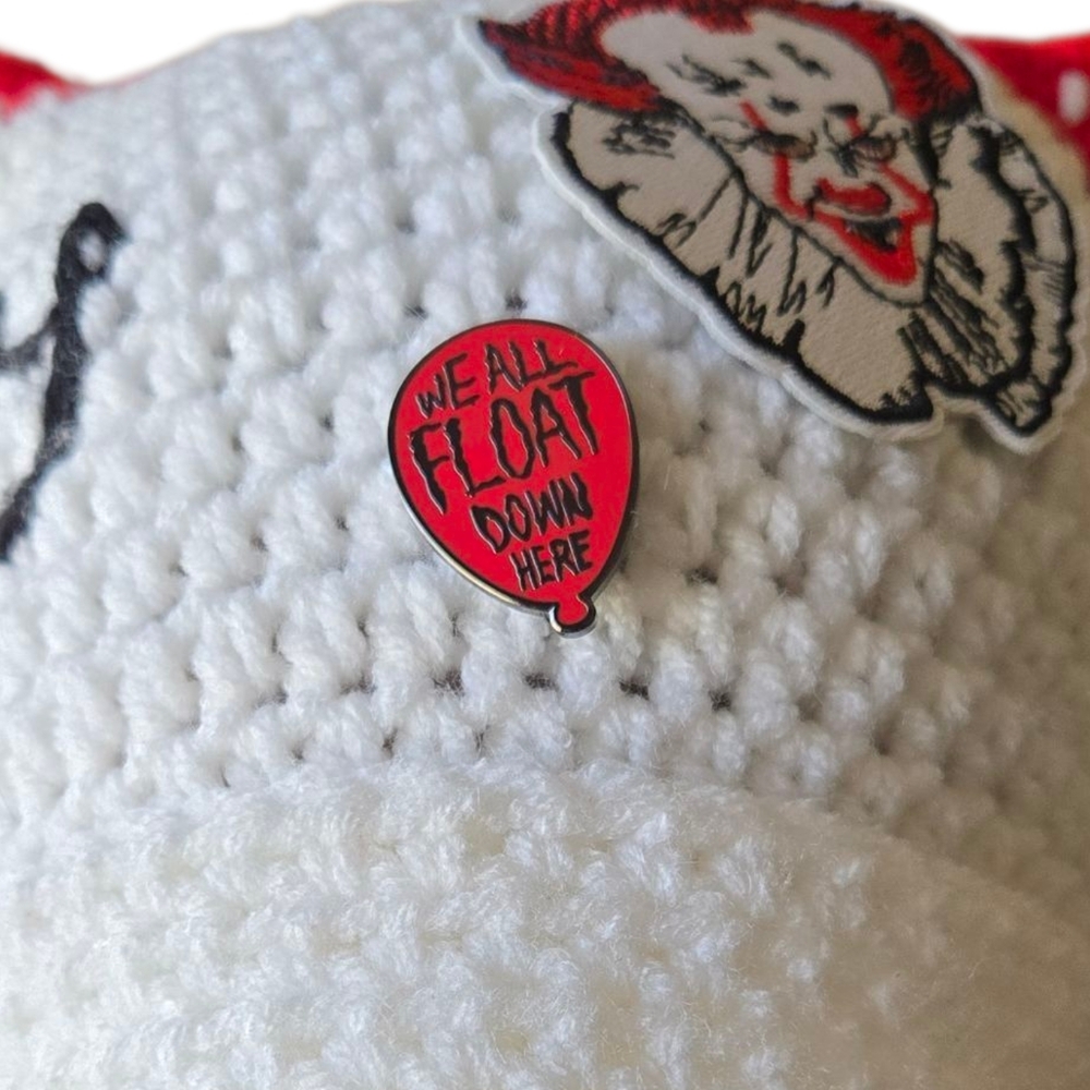 "Pennywise/Wlcm To DERRY" inspired Handmade Crochet Beanie, Horror, Adult - Picture 5 of 6